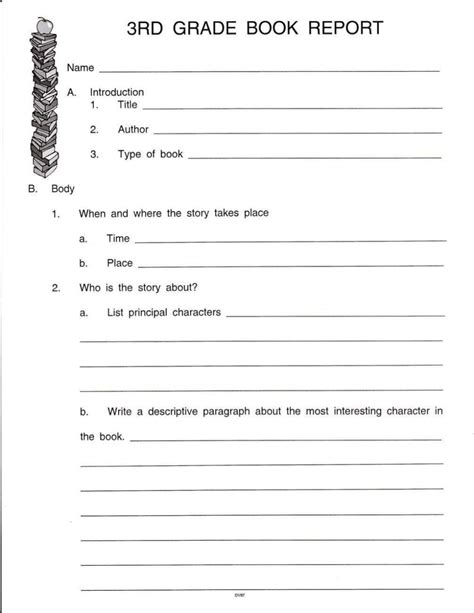 Book Report Template 3rd Grade Free Free Printable Templates