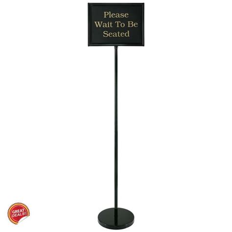 Please Wait To Be Seated Sign With Stand Double Sided Restaurant