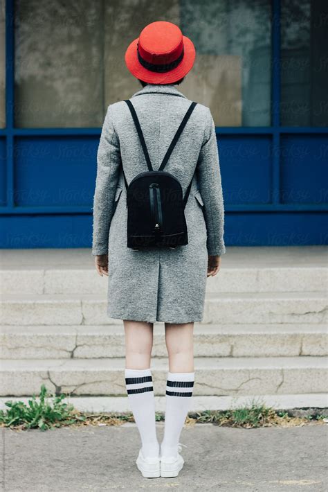 Anonymous Female babe With Red Hat From Back by Stocksy Contributor Branislava Živić