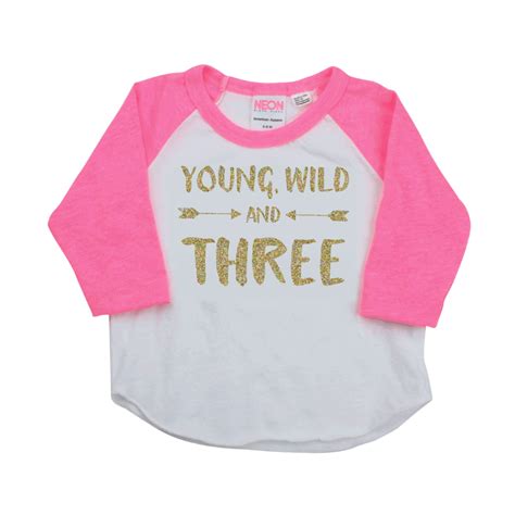 Young Wild And Three Three Third Birthday Shirt Girl 3rd Birthday Shir