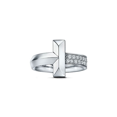 Tiffany T T1 Ring In White Gold With Diamonds 45 Mm Wide Tiffany And Co