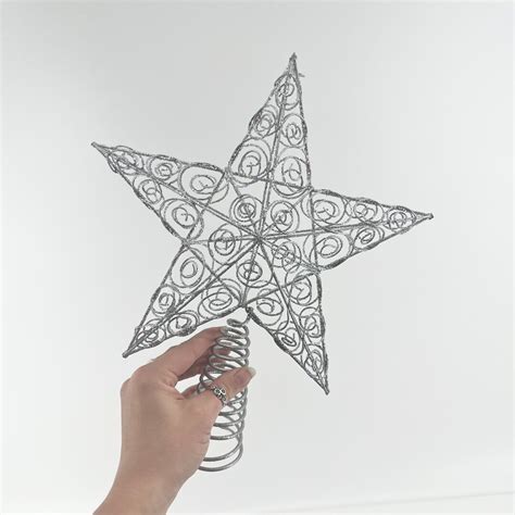 Silver Wire Tree Topper Star Bright Tree Topper Vintage Etsy