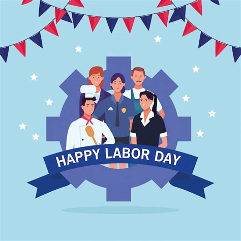 Premium Vector Happy Labor Day Card Usa Holiday