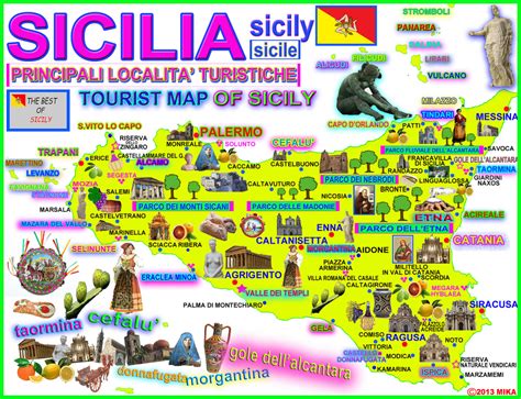 Benvenuti In Italia Map Of Sicily And Its Main Attractions