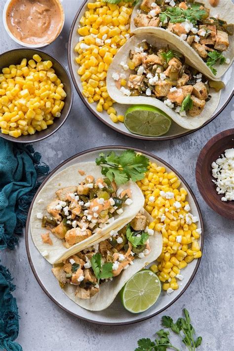 This recipe for elotes or mexican street corn is quick and easy. Green Chili Chicken Tacos with Mexican Street Corn - a ...