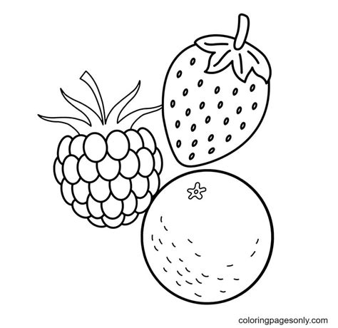 Three Tasty Fruits Coloring Page Free Printable Coloring Pages