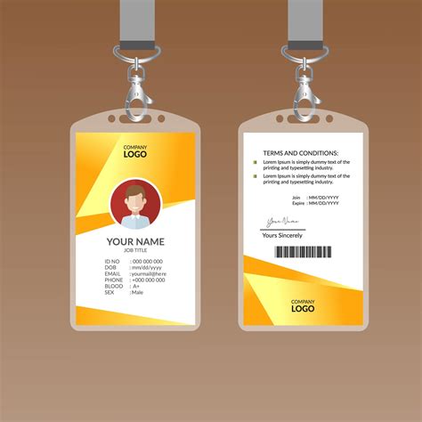 Yellow Modern Id Card Design Template 692146 Vector Art At Vecteezy