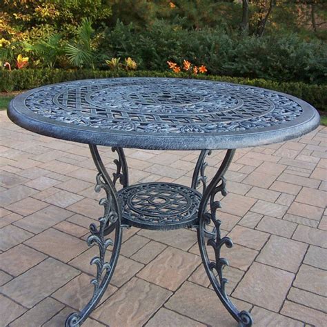Oakland Living Mississippi Cast Aluminum 42 In Patio Dining Table