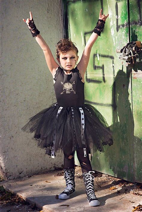 Rock N Roll Ballerina Rock Star Tutu Dress Halloween Punk Rock