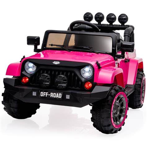 Rovo Kids Electric Ride On Car 12v 4wd Jeep Inspired Girls Toy Battery