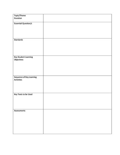 Word Lesson Plan Template