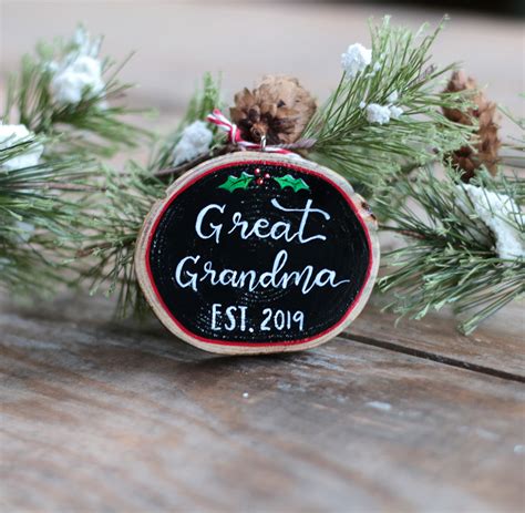 Great Grandma Est Wood Slice Ornament The Weed Patch