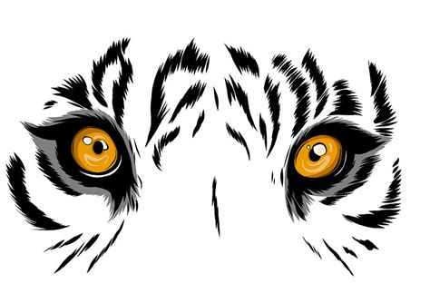 Vector Illustration Tiger Eyes Mascot Graphic In White Background
