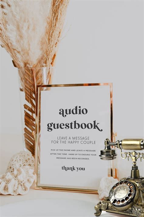 Modern Audio Guest Book Sign Telephone Guestbook Leave A Etsy In 2022