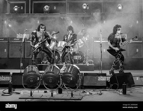 Gene Simmons Eric Carr Ace Frehley And Paul Stanley Of Kiss Perform