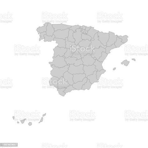 Vetores De Esboço Mapa Político Da Espanha Ilustração De Vetor Detalhado E Mais Imagens De