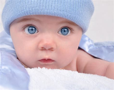 Little Baby Blue Boy With Hat Stock Photo Image Of Adorable Blue