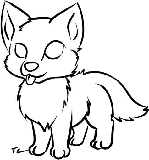 Download Cute Wolf Coloring Pages Wolf Drawing Easy Cute Png Image