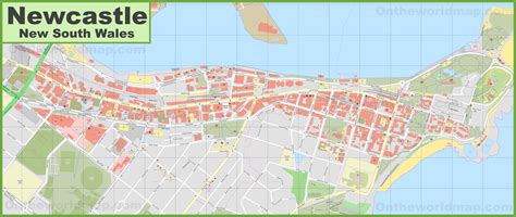 Newcastle CBD Map Ontheworldmap