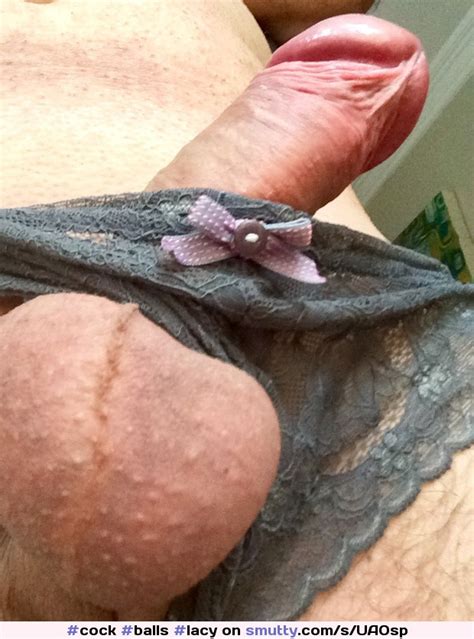 Cock Balls Lacy Panties Cockinpanties Crossdresser Hardcock