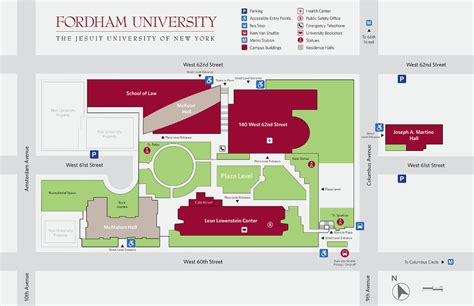 Lincoln Center Campus Fordham Campus Map School Campus Fordham