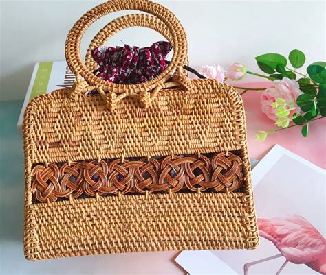 Dropshipping 2018 Women Rattan Bag Top Handle Bags Summer Beach Bag For