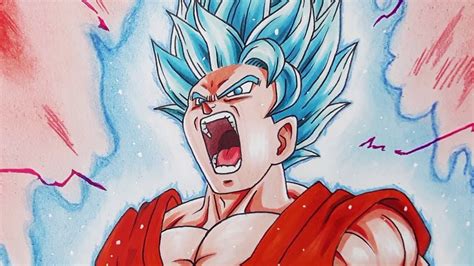 Drawing Goku Super Saiyan Blue Kaioken X10 Youtube