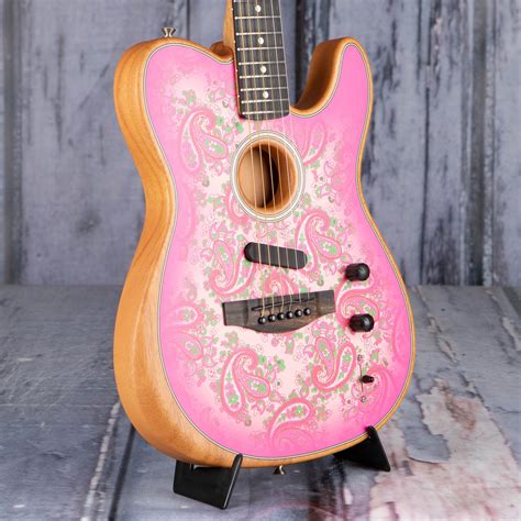 Fender American Acoustasonic Telecaster Acousticelectric Pink Paisley