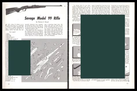 Savage Model 99 Rifle Exploded View Parts List 2 Pg Assembly Article