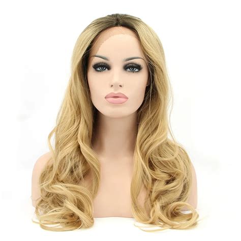 Wish 26 Women S Synthetic Lace Front Wig Blonde Long Wavy Wig African American Heat Resistant