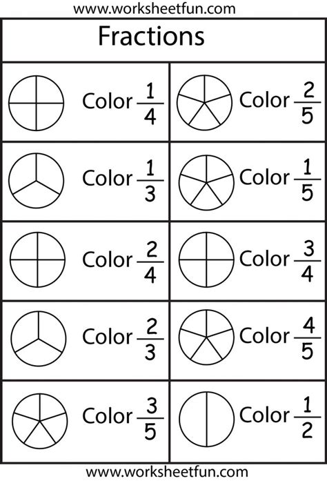 Fractions For First Graders