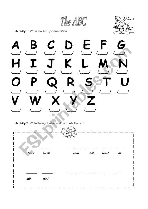 This page looks at writing the english alphabet. abc - ESL worksheet by nosita