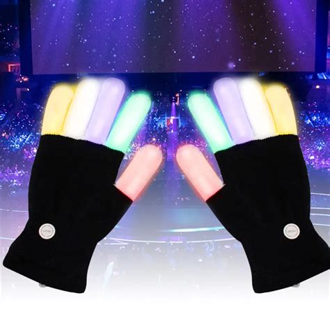 Novetly Led Skeleton Finger Lighting Flashing Glow Mittens Led Gloves