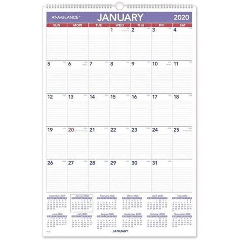 At A Glance 2020 Monthly Wall Calendar 20 X 30 Xlarge Wirebound