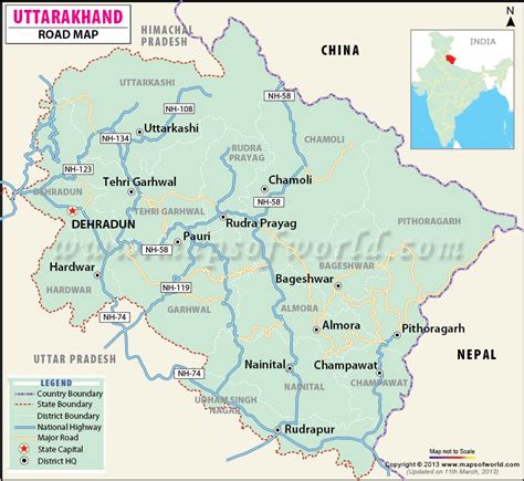Uttarakhand Map Uttarakhand Formerly Known As Uttaranchal