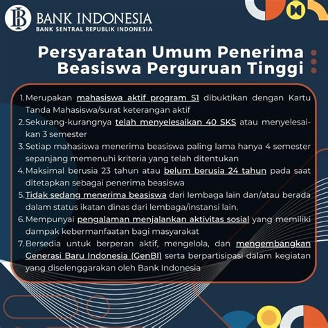 Seleksi Beasiswa Bank Indonesia 2023 Official Site Universitas