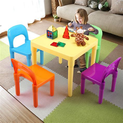 Veryke Kids Table And Chairs Set For Children Toddler Simple Table