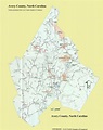 Avery County, North Carolina County Map