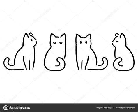 Minimal Cat Drawing — Stock Vector © Sudowoodo 183680270