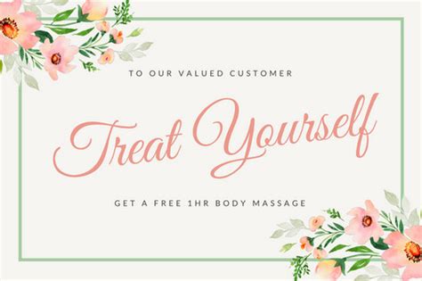 Massage office decor, massage room print, massage therapist gift, relax i got your. Pink Watercolor Floral Massage Gift Certificate ...