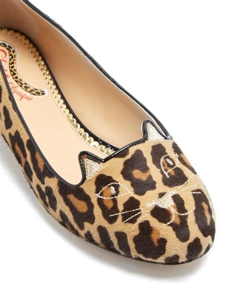 kitty leopard print calf hair flats charlotte olympia matchesfashion uk