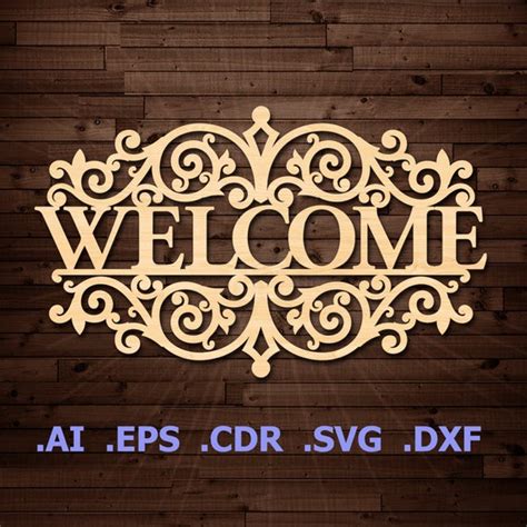 Welcome Sign Dxf Welcome Cut File Welcome Sign Svg Laser Cutting
