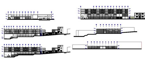 All Sided Elevation Of Multi Story Luxuries Hotel Cad Drawing Details Dwg File
