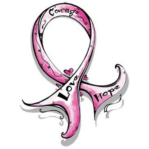 Pink Ribbon Courage Love Hope Breast Cancer White T Shirt S 3x Ls