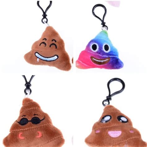 Stuffed Mini Pendant Emoji Poop Keychains Plush Cotton Small Emoji