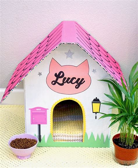 Diy amazing kitten house from cardboard how to make cat house in today's video i show you how to make for kittens amazing cardboard cat house kitten house pet how to make a diy cardboard cat house. DIY Cardboard Cat House - Happiness is Homemade