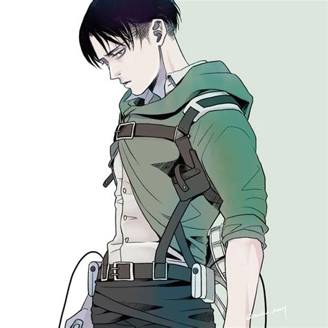 An Anime Character Wearing A Green Shirt And Black Pants