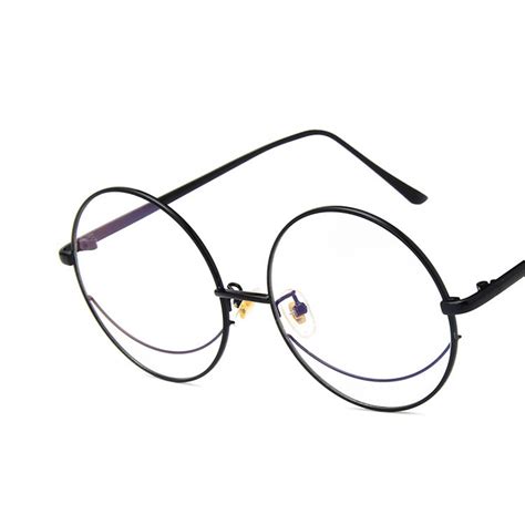 Oversized Round Eyeglasses Frame Women Men Vintage Clear Lens Metal Frame Glasses Retro Classic