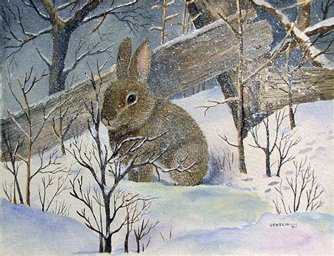 Winter Rabbit Painting