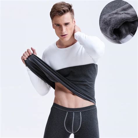 hot winter mens warm velvet thermal underwear mens long johns sexy black thermal underwear suit
